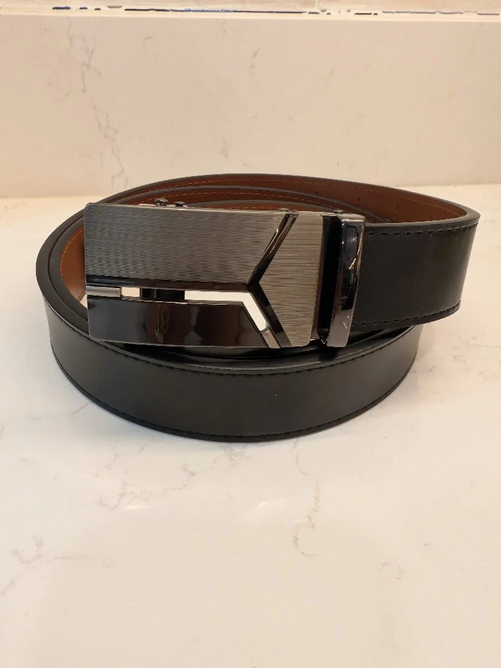 CHAOREN Men’s Black Ratchet Belt Automatic Buckle Adjustable